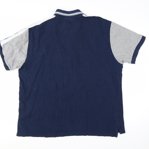 Pierre Cardin Men's Blue Colourblock Cotton Polo Shirt XL