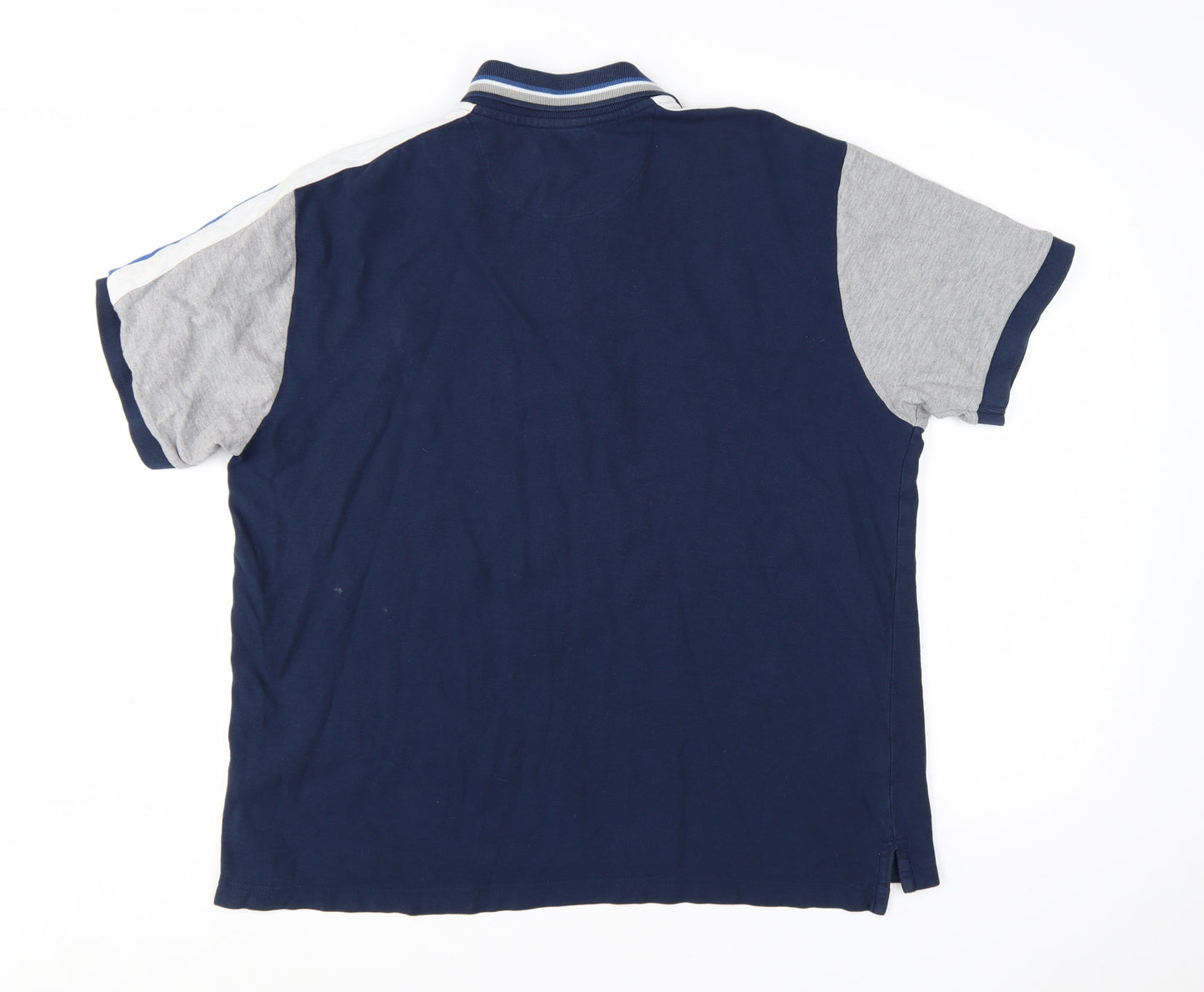 Pierre Cardin Men's Blue Colourblock Cotton Polo Shirt XL