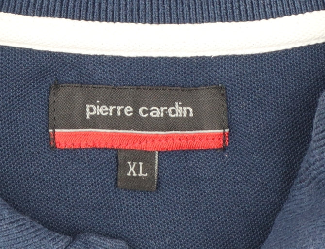 Pierre Cardin Men's Blue Colourblock Cotton Polo Shirt XL