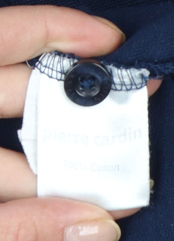 Pierre Cardin Men's Blue Colourblock Cotton Polo Shirt XL