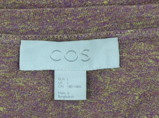 COS Men's Brown Marl Cotton Crew Neck Short Sleeve T-Shirt Size L