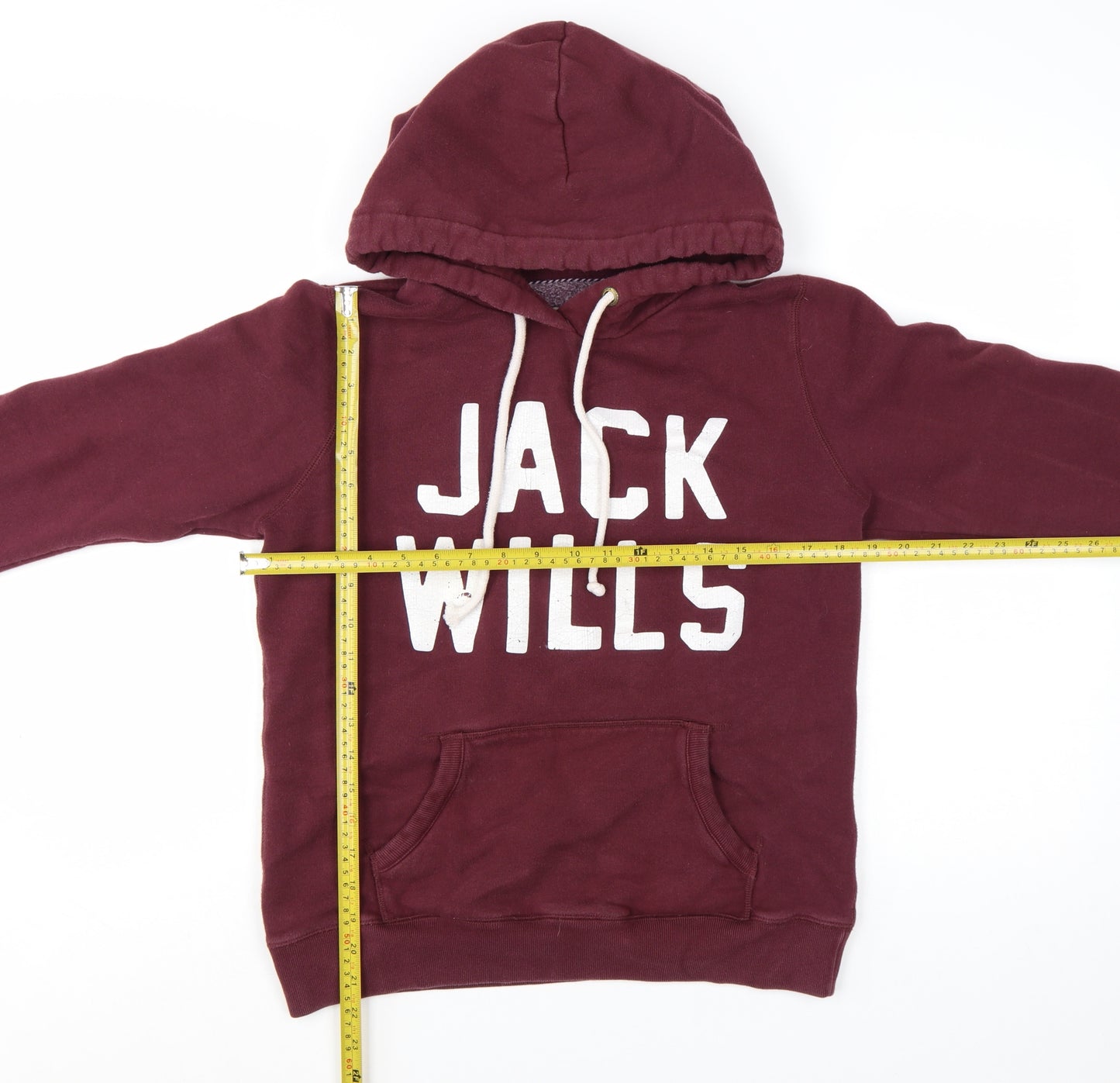 Jack Wills Womens Burgundy Pullover Hoodie UK 12 Cotton Blend