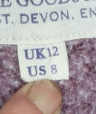 Jack Wills Womens Burgundy Pullover Hoodie UK 12 Cotton Blend