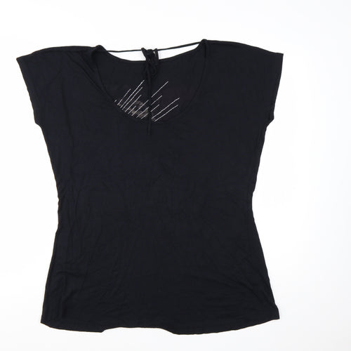 SimplyBe Women’s Black Art Sequin Graphic T-Shirt Size 18