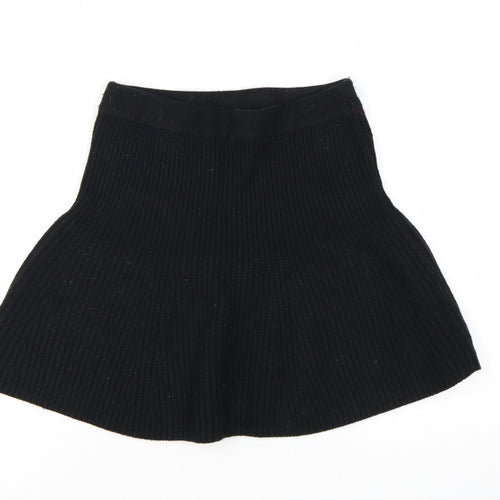 Zara Women Black A-Line Knit Short Skirt Size S