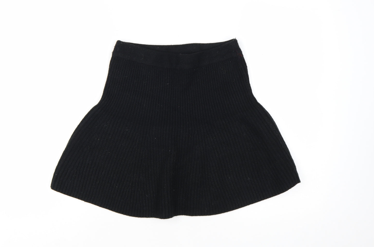 Zara Women Black A-Line Knit Short Skirt Size S