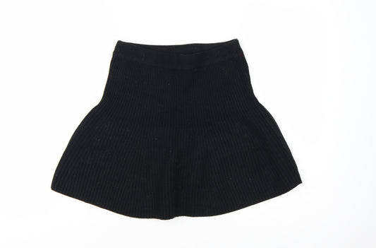 Zara Women Black A-Line Knit Short Skirt Size S