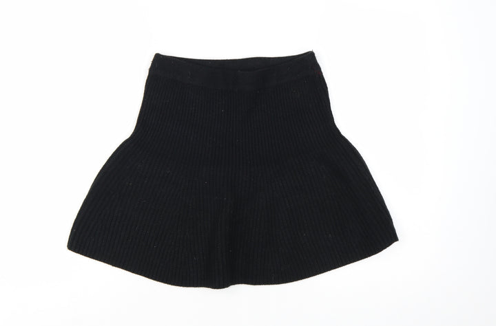 Zara Women Black A-Line Knit Short Skirt Size S