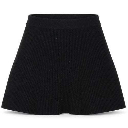 Zara Women Black A-Line Knit Short Skirt Size S