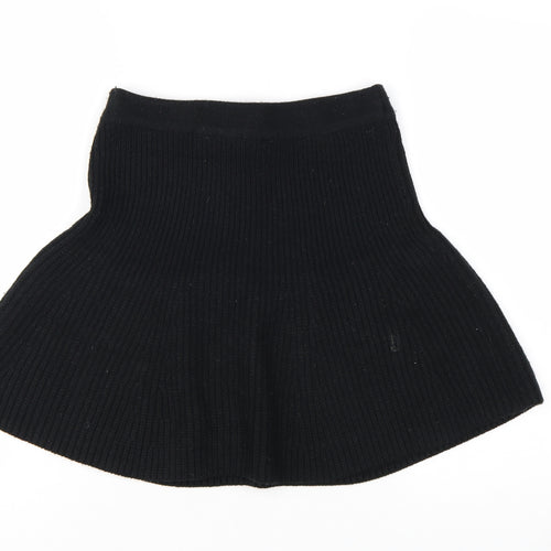 Zara Women Black A-Line Knit Short Skirt Size S