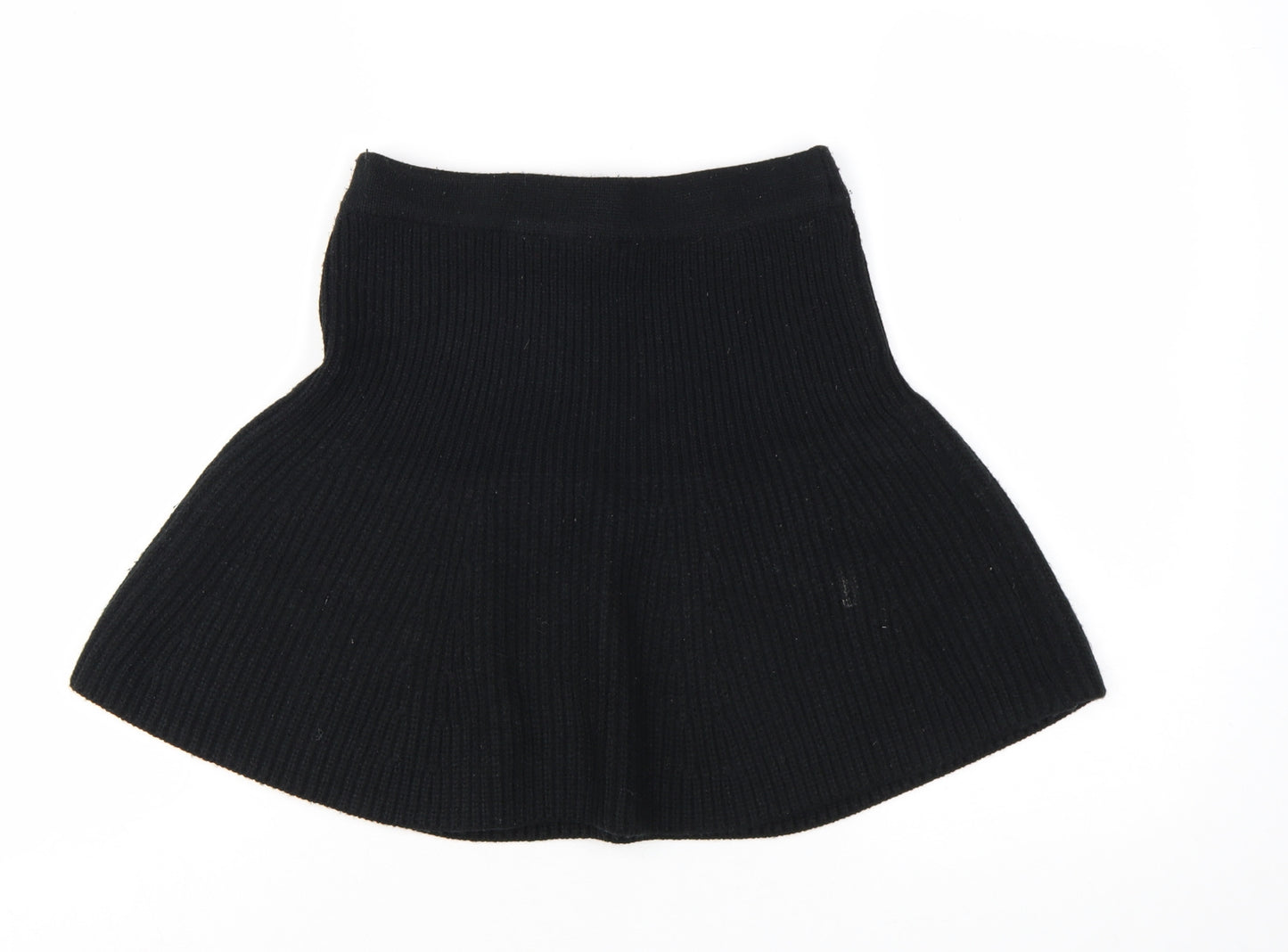 Zara Women Black A-Line Knit Short Skirt Size S