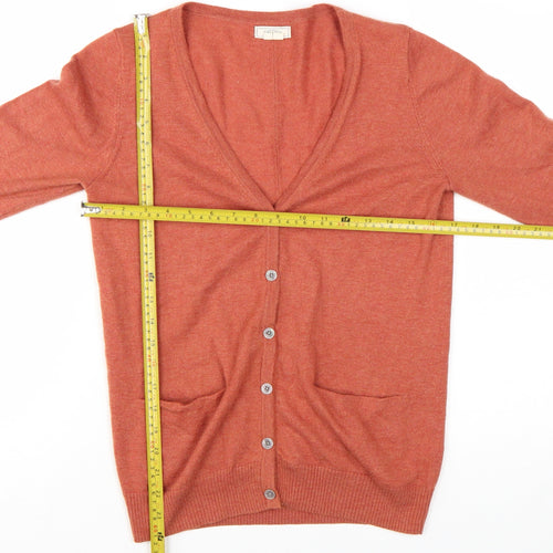 Fat Face Women’s Orange V-Neck Button Cardigan Size 8