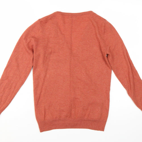 Fat Face Women’s Orange V-Neck Button Cardigan Size 8