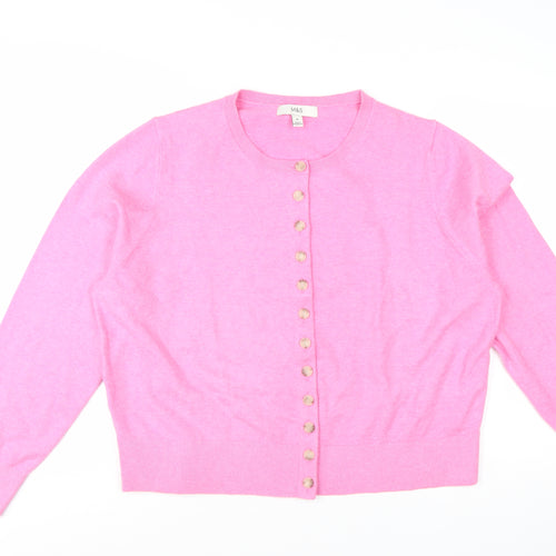 Marks and Spencer Women’s Pink Cotton Cashmere Cardigan XL