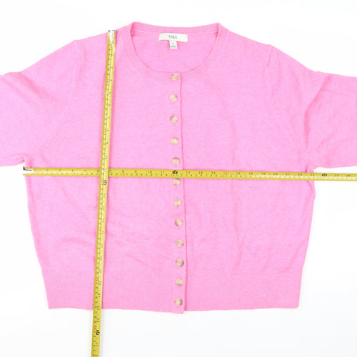 Marks and Spencer Women’s Pink Cotton Cashmere Cardigan XL