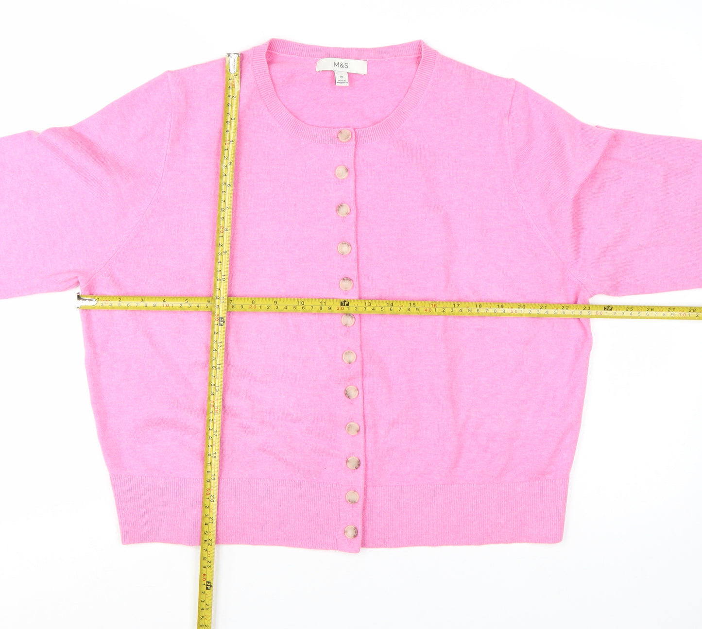 Marks and Spencer Women’s Pink Cotton Cashmere Cardigan XL