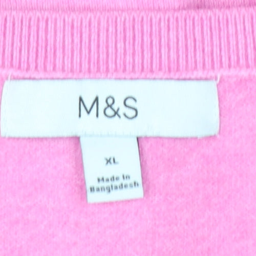 Marks and Spencer Women’s Pink Cotton Cashmere Cardigan XL