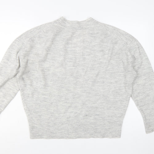 Mint Velvet Women Grey V-Neck Knit Pullover Jumper Size S