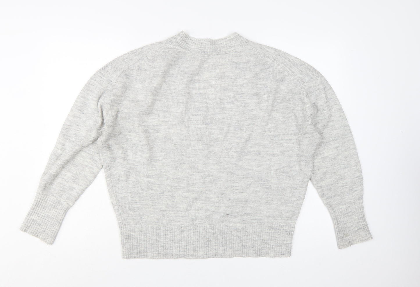 Mint Velvet Women Grey V-Neck Knit Pullover Jumper Size S