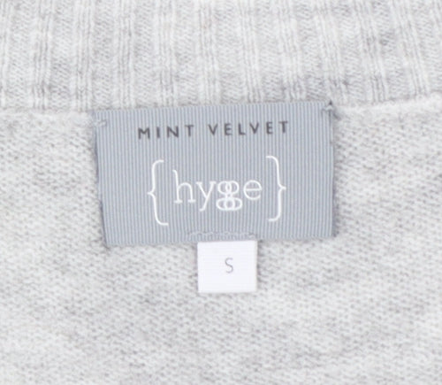 Mint Velvet Women Grey V-Neck Knit Pullover Jumper Size S