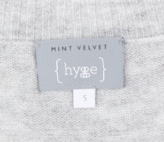 Mint Velvet Women Grey V-Neck Knit Pullover Jumper Size S