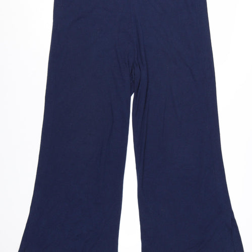 KLEY Womens Navy Blue Wide-Leg Trousers Size 16