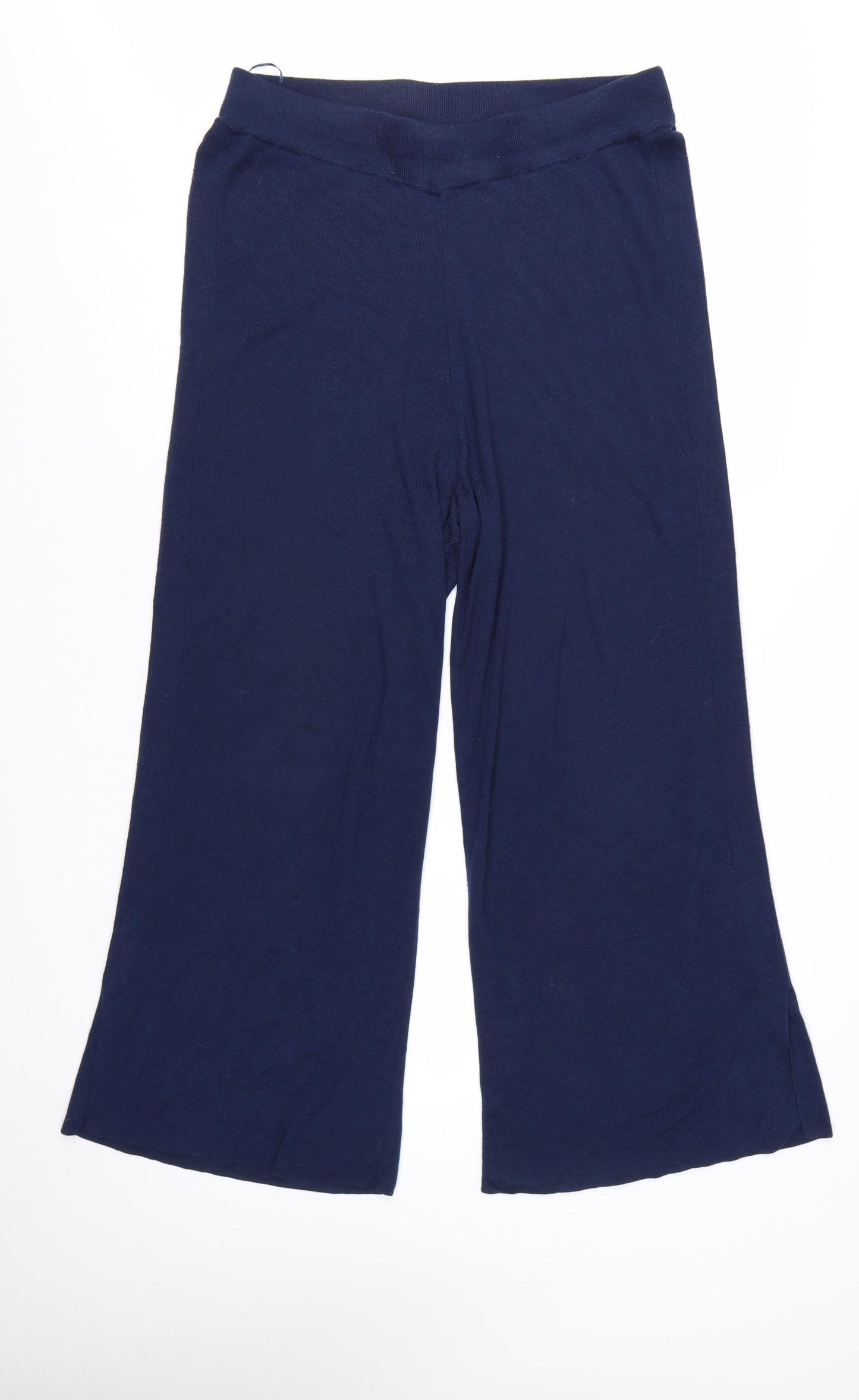 KLEY Womens Navy Blue Wide-Leg Trousers Size 16