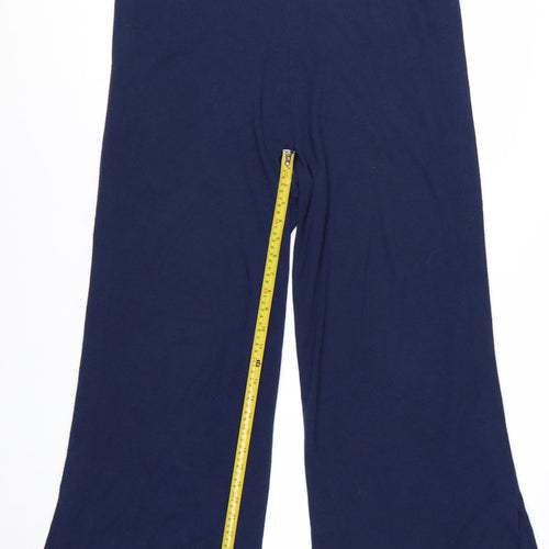 KLEY Womens Navy Blue Wide-Leg Trousers Size 16