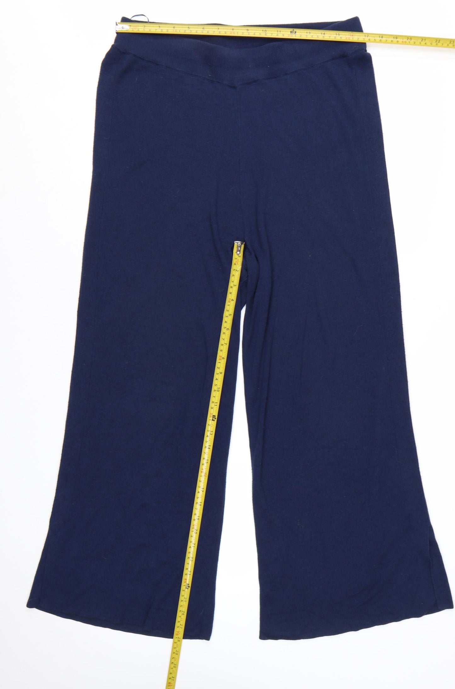 KLEY Womens Navy Blue Wide-Leg Trousers Size 16