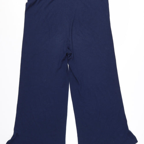 KLEY Womens Navy Blue Wide-Leg Trousers Size 16