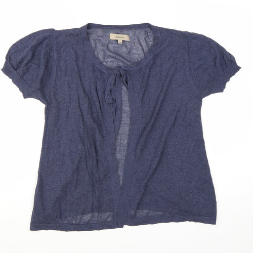 Kew Womens Blue Open Knit Short Sleeve Cardigan M