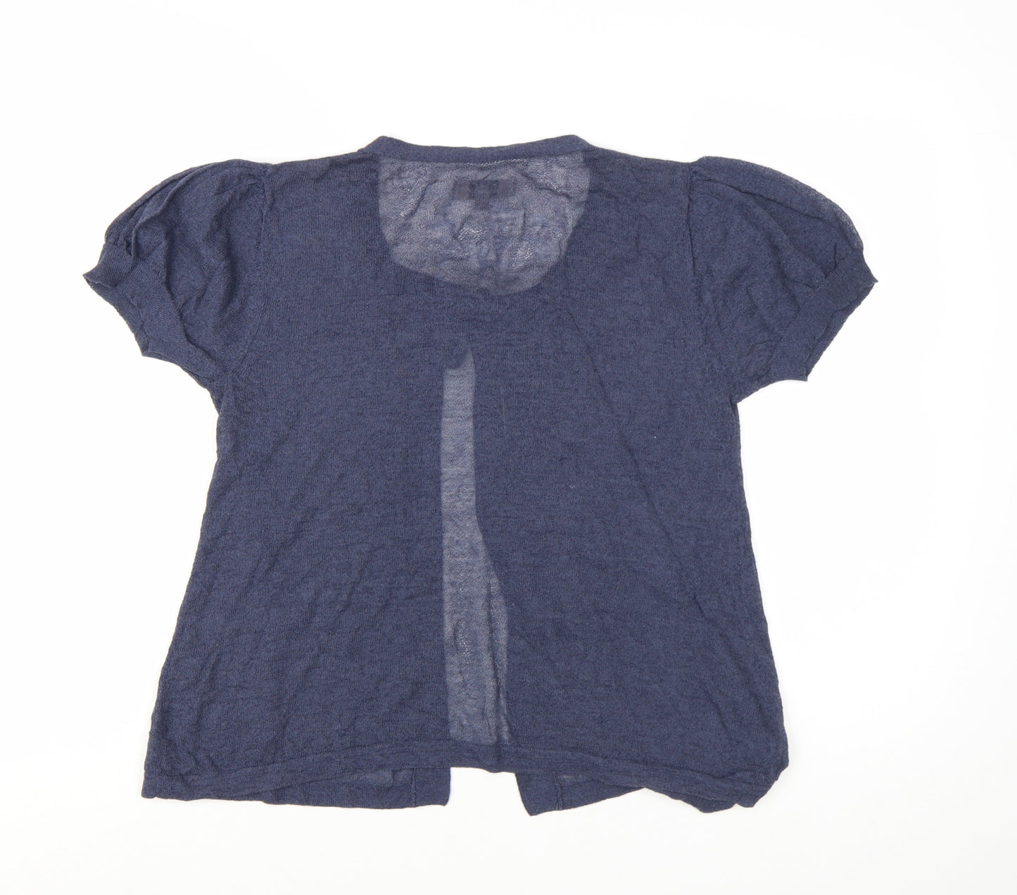 Kew Womens Blue Open Knit Short Sleeve Cardigan M