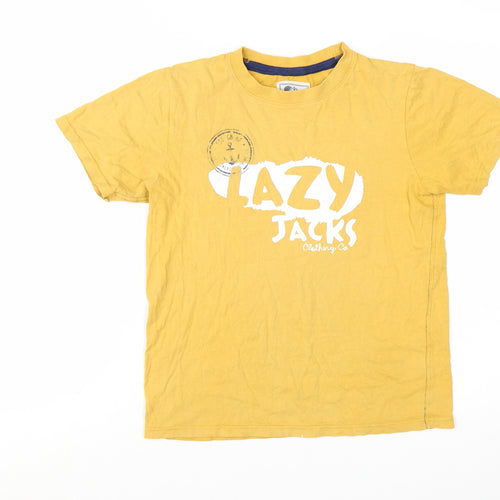 Lazy Jacks Boys Yellow Cotton Nautical Graphic T-Shirt 11-12 Years