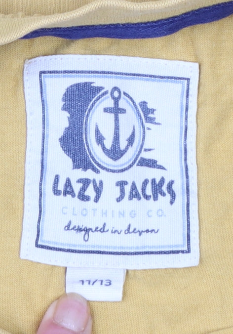 Lazy Jacks Boys Yellow Cotton Nautical Graphic T-Shirt 11-12 Years