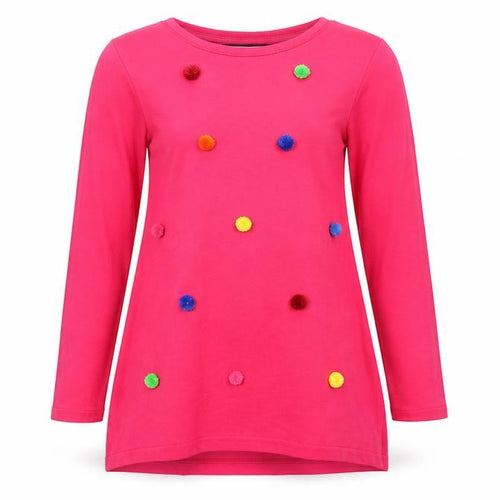 Lands' End Womens Pink Tunic Long Sleeve Cotton T-Shirt M 10-12