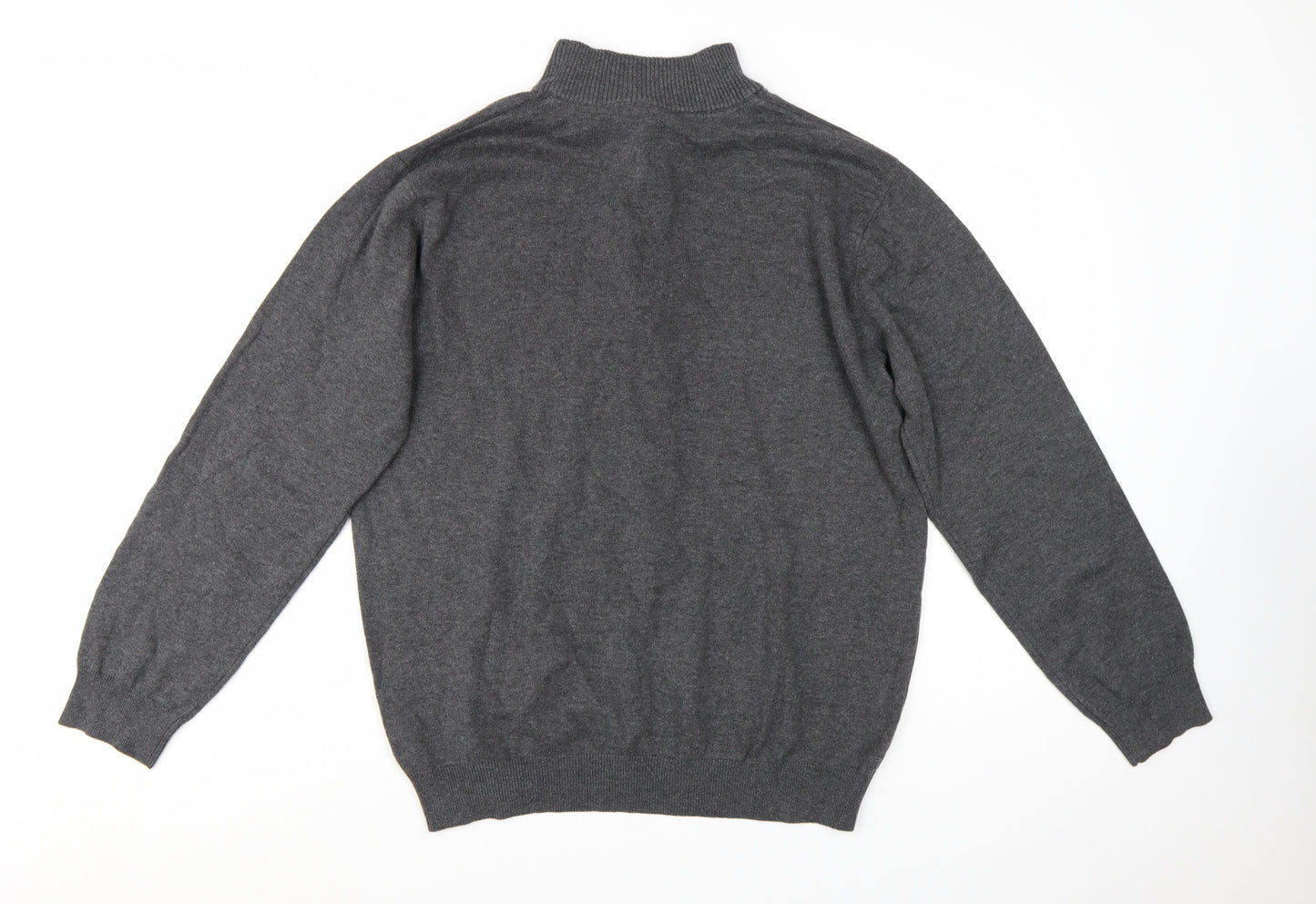 Brook Taverner Men's Grey XL 1/2 Zip Cotton Acrylic Jumper