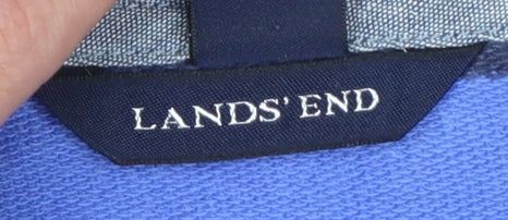 Lands' End Women's Blue Striped Cotton Jersey 3/4 Sleeve T-Shirt Size S