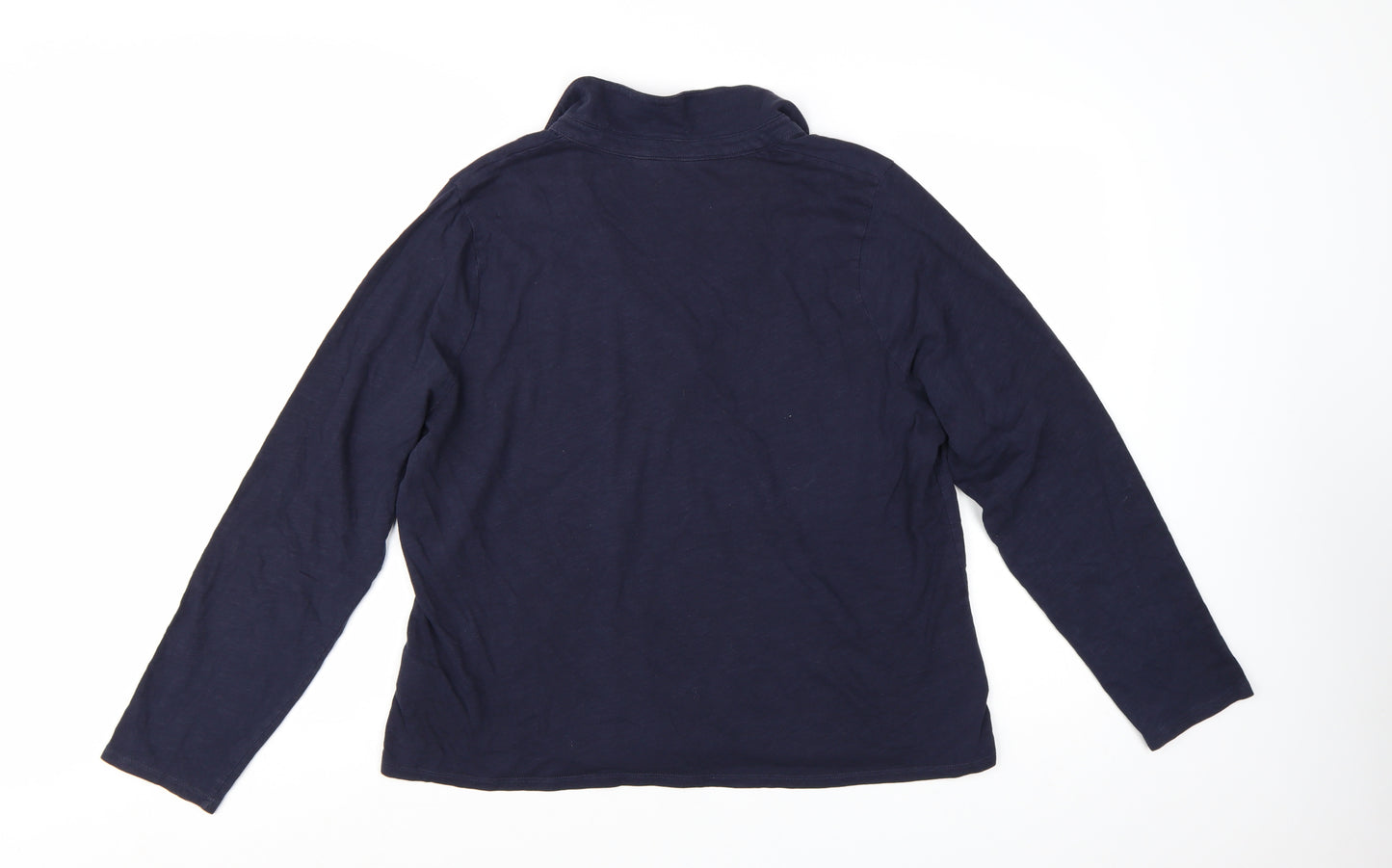 Boden Women Blue XL Long Sleeve Collared Cotton Jersey Polo Top