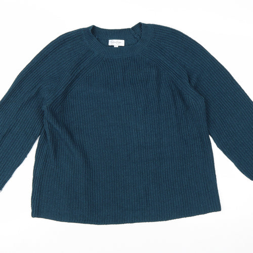 Jessica Simpson Women's Blue Chunky Knit Pullover Jumper Size M