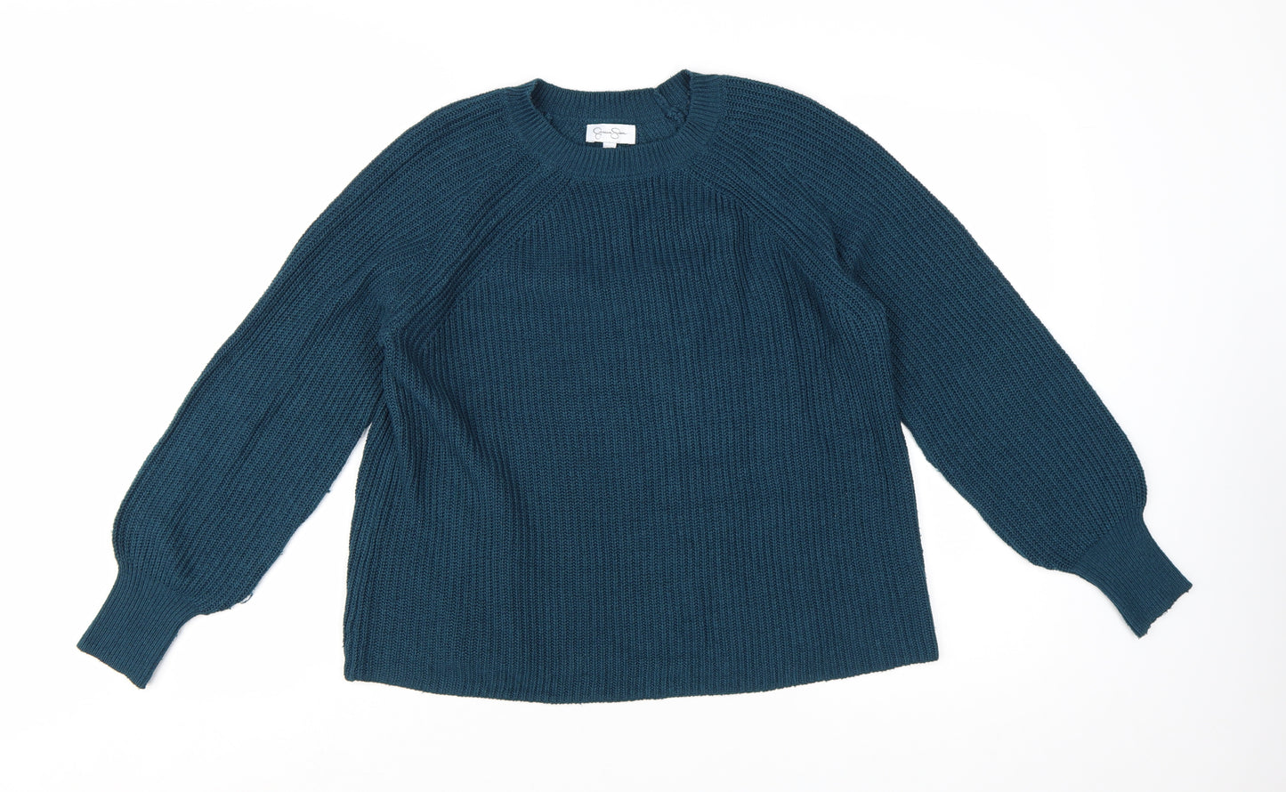 Jessica Simpson Women's Blue Chunky Knit Pullover Jumper Size M