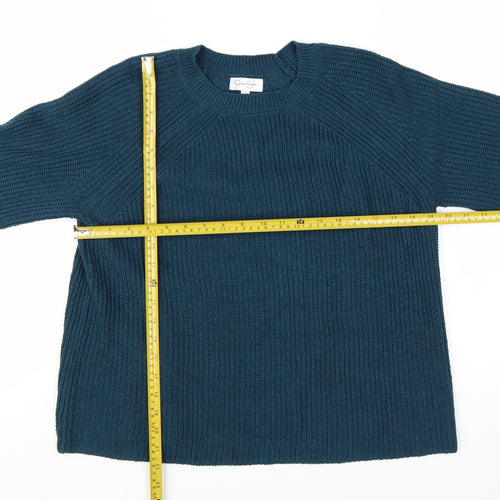 Jessica Simpson Women's Blue Chunky Knit Pullover Jumper Size M