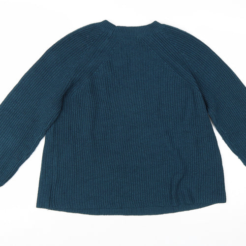 Jessica Simpson Women's Blue Chunky Knit Pullover Jumper Size M