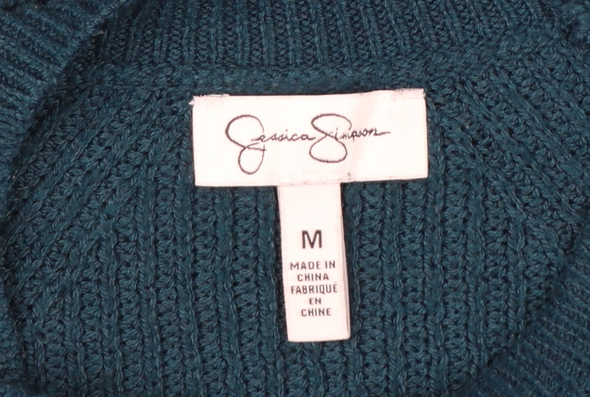 Jessica Simpson Women's Blue Chunky Knit Pullover Jumper Size M