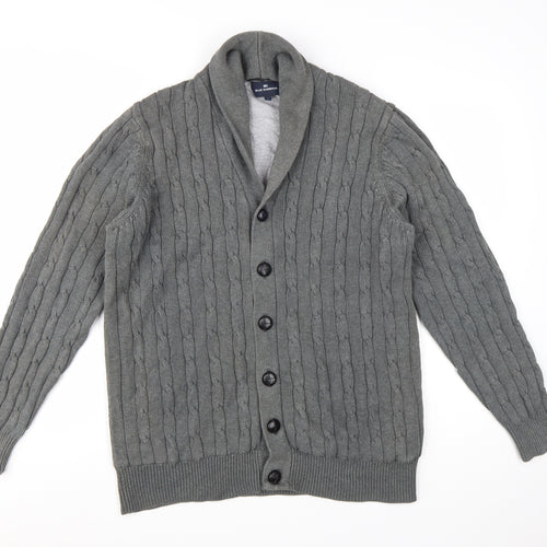 Marks and Spencer Blue Harbour Men’s Grey Cable-Knit Cardigan L