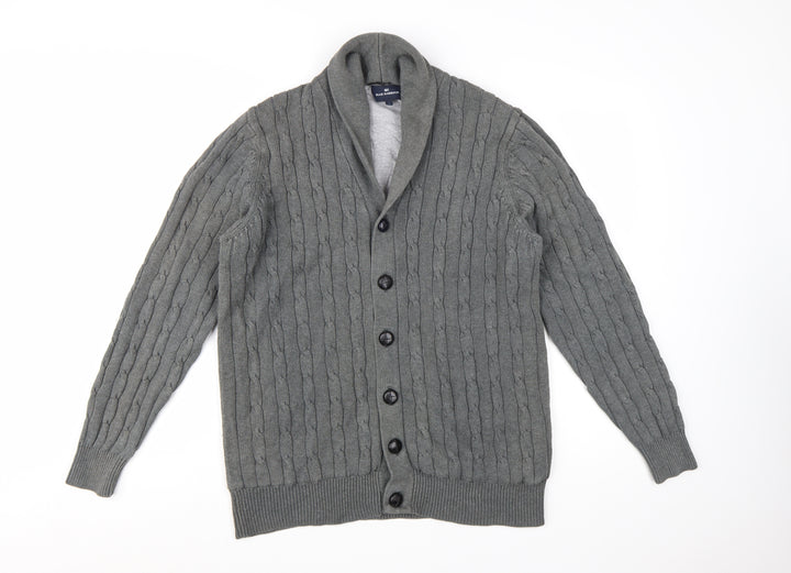 Marks and Spencer Blue Harbour Men’s Grey Cable-Knit Cardigan L