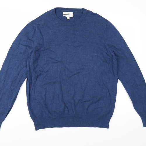 Marks and Spencer Men's Blue XL Pure Cotton Crew Neck Jumper