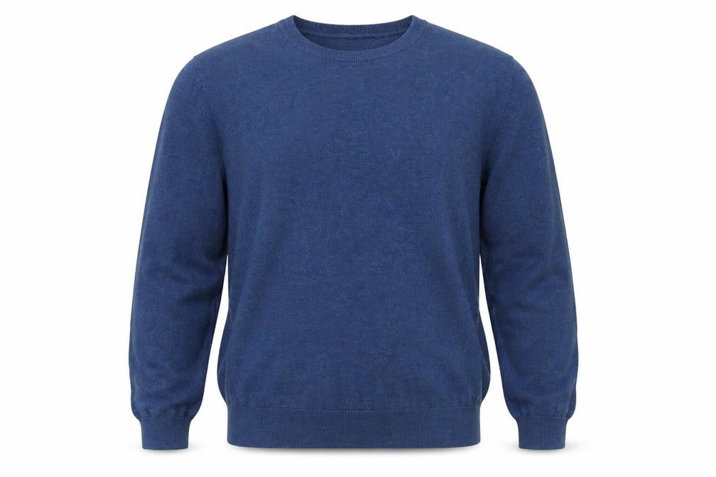 Marks and Spencer Men's Blue XL Pure Cotton Crew Neck Jumper