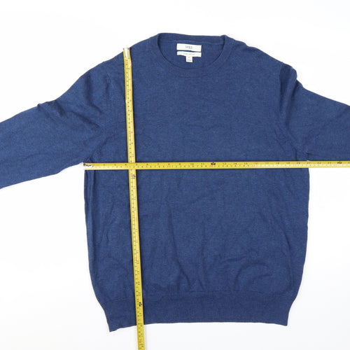 Marks and Spencer Men's Blue XL Pure Cotton Crew Neck Jumper