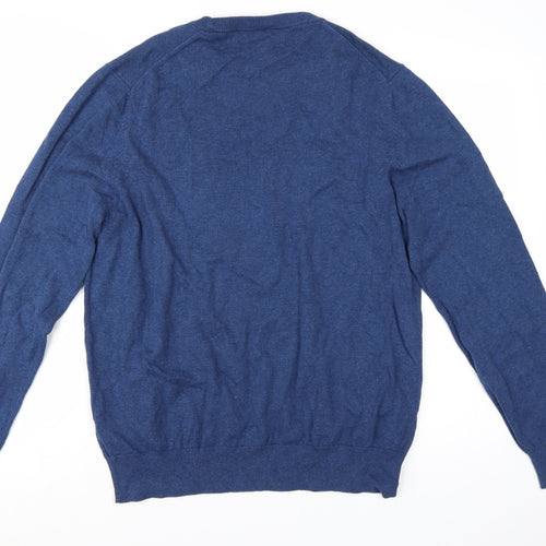 Marks and Spencer Men's Blue XL Pure Cotton Crew Neck Jumper