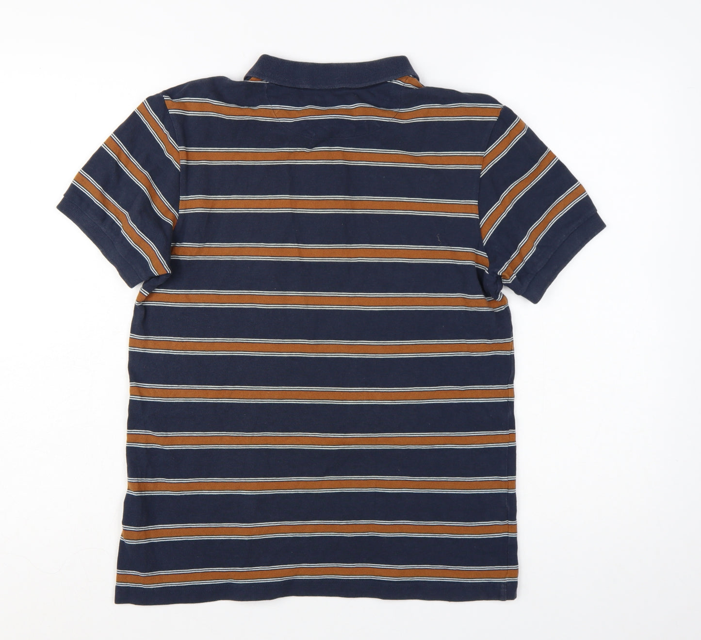 Farah Men's Blue Striped Cotton Polo Shirt Size S